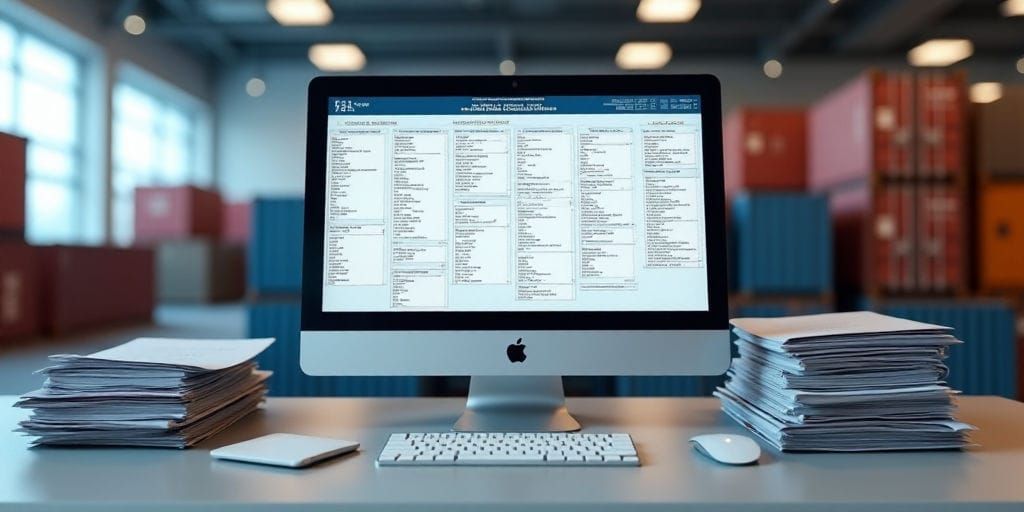 جهاز كمبيوتر أنيق من آبل موضوع فوق كومة من الأوراق في بيئة صالة رياضية ذات ألوان زاهية