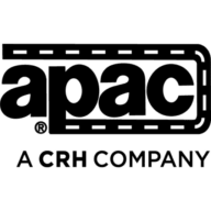 白黒のロゴで、「APAC」という単語と会社のタグラインをフィーチャーしたもの。