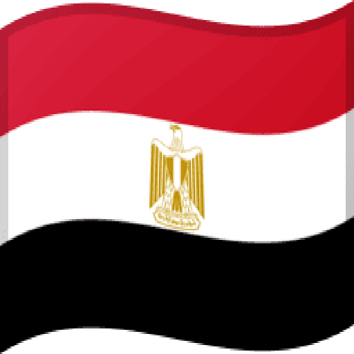 تتميز علم مصري نابض بالحياة بشريط أسود جريء على خلفية بيضاء مع شعار نسر ذهبي يتوسطه بشكل بارز