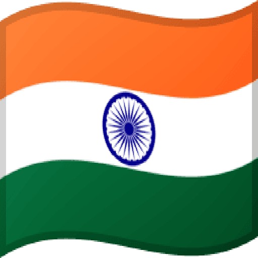 Die indische Flagge zeigt ihr dreifarbiges Design aus horizontalen Streifen in Safran, Weiß und Grün mit dem Emblem des Ashoka Chakra.